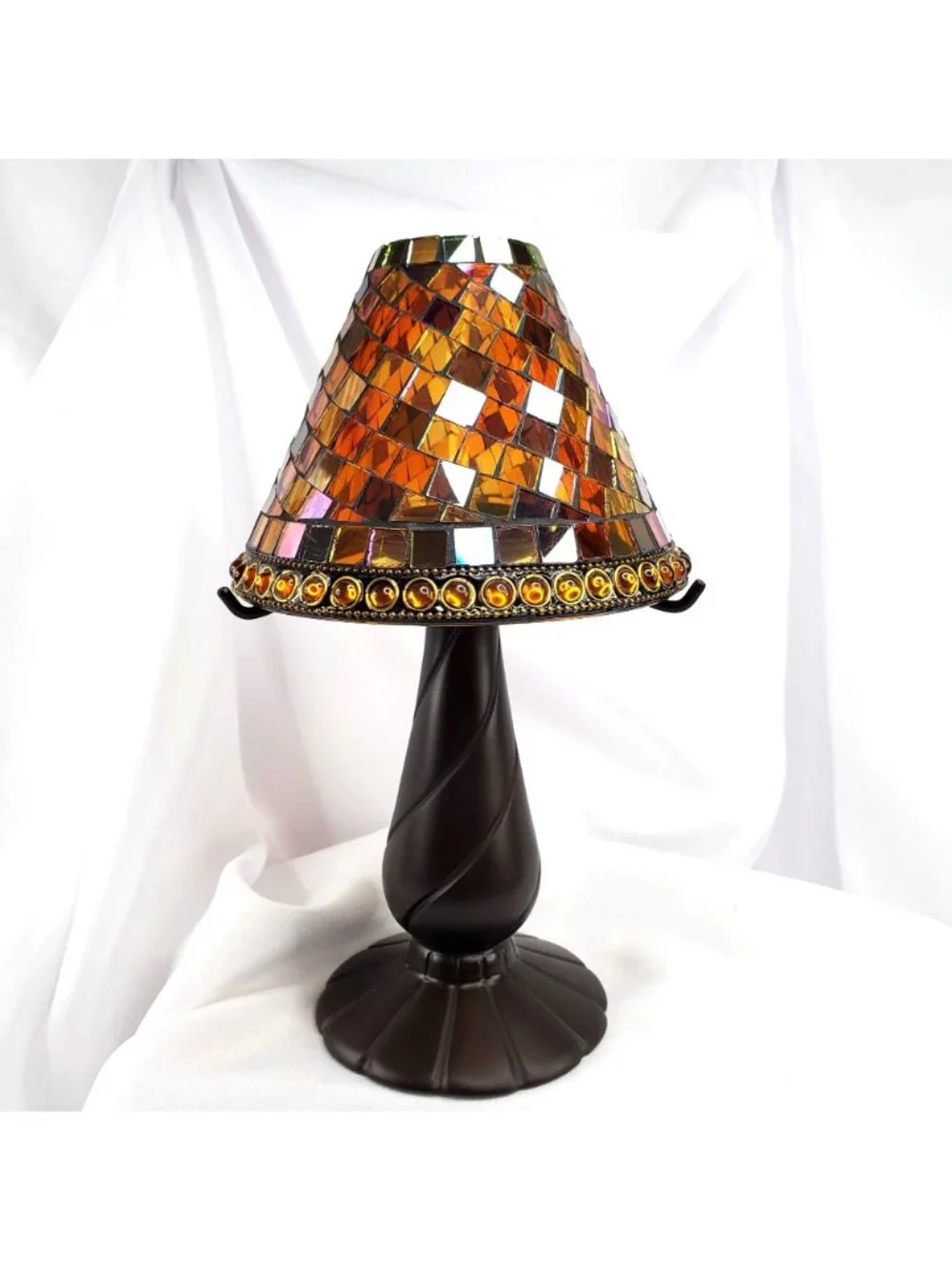 Partylite P8368 Global Fusion Candle Lamp With Mosaic Glass Shade Retired